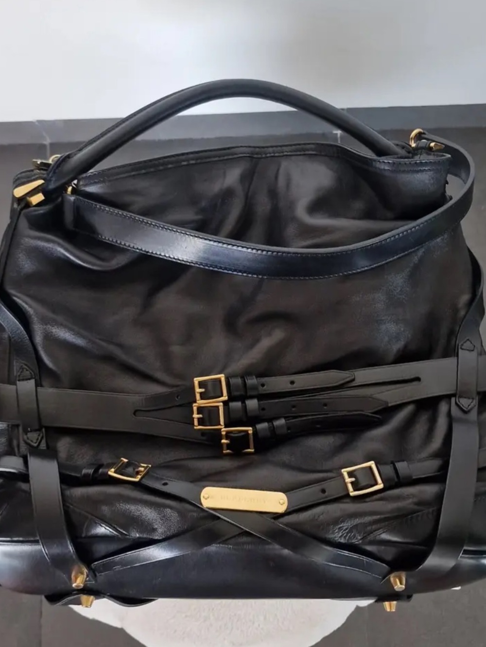 Burberry black leather tote shoulder bag - Picture 15 of 16